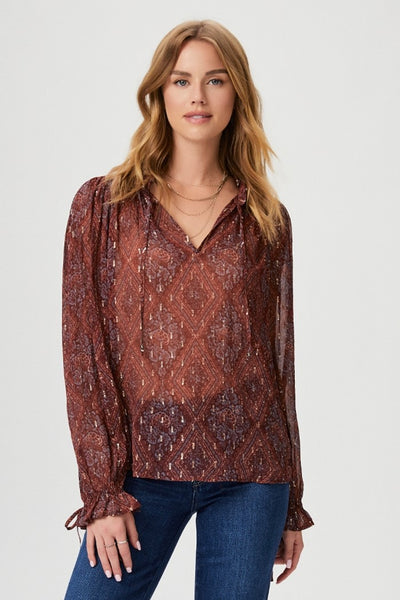 Paige Fia Blouse Style 8493M19-9014 in Iced Slate Multi; 