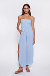 Peixoto Harriet Jumpsuit Style 40206-CLDBLIRS in Cloud Blue Iris; Gauze Jumpsuit; Strapless Gauze Summer Jumpsuit