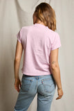 Perfect White Tee Clothing Alanis Top Style T103-Alanis in Sugar Pink; Pink V-Neck Elevated Spring Summer Tee