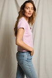 Perfect White Tee Clothing Alanis Top Style T103-Alanis in Sugar Pink; Pink V-Neck Elevated Spring Summer Tee