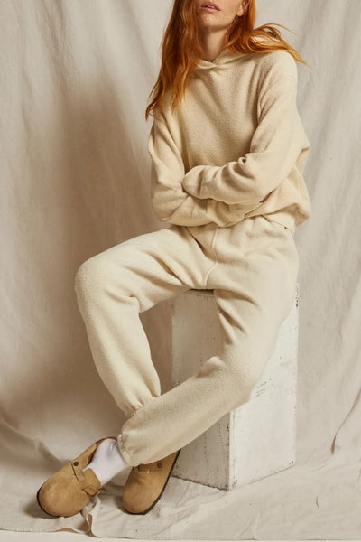 Perfect White Tee Clothing B33-Fleetwood Inside Out Jogger in Sugar;Elevated Loungewear; 