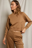 Perfect White Tee Clothing Nell Raglan Sweatshirt Style T349-Nell in Mocha; Wrinkle Resistant Sweatshirt, Travel Style
