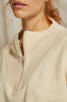Perfect White Tee Clothing Tyra Fleece zip Pullover Style T181-Tyra in Sugar;Fleece 1/4 Zip Pullover;Perfect WHite Tee 1/4 Zip; 