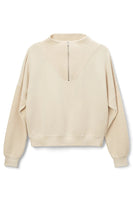 Perfect White Tee Clothing Tyra Fleece zip Pullover Style T181-Tyra in Sugar;Fleece 1/4 Zip Pullover;Perfect WHite Tee 1/4 Zip; 