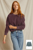 Perfect White Tee Clothing Ziggy inside out fleece shrunken crew Style T-94 Ziggy in Black Cherry and in Stormy Weather;Ziggy;Inside out sweatshirt;Perfect White Tee Sweatshirt