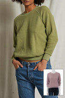 Perfect White Tee Ziggy Fleece Top Style T94-Ziggy in Oil Green and in Mauve;inside out fleece sweatshirt;perfect white tee inside out fleece top; 