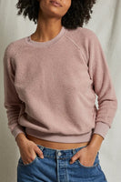 Perfect White Tee Ziggy Fleece Top Style T94-Ziggy in Oil Green and in Mauve;inside out fleece sweatshirt;perfect white tee inside out fleece top; 
