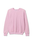 Perfect White Tee Ziggy Reverse Fleece Crew Neck Style T94-Ziggy in Sugar Pink; Inside Out Pink Fleece Spring Crew Neck Sweatshirt; 
