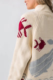 Pink Pineapple Nantucket Whale and Fish Varsity Cardigan Style WHLF-VC-IV in Ivory; Nantucket Sea Life Themed Cardian, Whate and Fish Cardigan