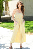 Pistola Bianca Dress Style P00071126CP BchSt in Beach Stripe;Striped Smocked Midi Dress;Yellow Summer Dress;Best Selling Summer Dress; 