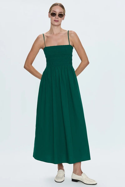 Pistola Bianca Shirred Bodice Dress Style P00071126CP in Emerald; 