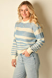 Pistola Clothing Moa Striped Bubble Sweater Style P00063000A3 in Blue Gradient Stripe; Striped Lightweight Spring Sweater; 