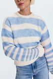 Pistola Clothing Moa Striped Bubble Sweater Style P00063000A3 in Blue Gradient Stripe; Striped Lightweight Spring Sweater; 