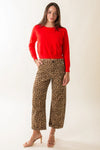 Pistola Denim Clothing Tori Utility Pant Style P00116125SL Fline in Feline;Leopard Print Modified Barrel Utilty Pant; 