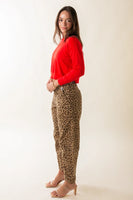 Pistola Denim Clothing Tori Utility Pant Style P00116125SL Fline in Feline;Leopard Print Modified Barrel Utilty Pant; 