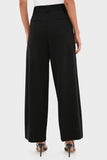 Pistola Denim Eden Pleated Ponte Trouser Style P00016400P2 NGTOT in Night Out; Black Pleated Career Trouser Pant, High Waisted Pleated Wide Lg Pant 