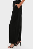 Pistola Denim Eden Pleated Ponte Trouser Style P00016400P2 NGTOT in Night Out; Black Pleated Career Trouser Pant, High Waisted Pleated Wide Lg Pant 
