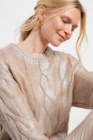 Pistola Denim Everly Cable Sweater Style P00062095HC GLCST in Gilded Castle;Chic Holiday Sweater;Winter Sweater;Night out sweater;Apres Ski Sweater;pistola denim sweater