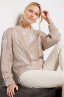 Pistola Denim Everly Cable Sweater Style P00062095HC GLCST in Gilded Castle;Chic Holiday Sweater;Winter Sweater;Night out sweater;Apres Ski Sweater;pistola denim sweater