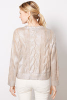 Pistola Denim Everly Cable Sweater Style P00062095HC GLCST in Gilded Castle;Chic Holiday Sweater;Winter Sweater;Night out sweater;Apres Ski Sweater;pistola denim sweater