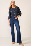 Pistola Denim Evie High Rise Slim Bootcut Jean Style P00016420QL in penthouse; High Rise dark wash boot cut jeans; 