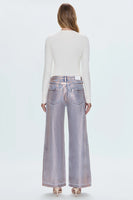 Pistola Denim Jadyn Low Slung Palazzo Style P00016156DC TNSEL in Tinsel; Foil Coated Wide Leg Palazzo Denim Jeans