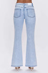 Pistola Denim Kinsley Mid Rise Ultra Flare Jeans in Serenity;  Light wash mid rise flare jeans; Summer Wash Flare JEans