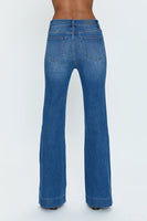 Pistola Denim Kinsley Mid Rise Ultra Flare Style P00016107GT in Spindler;mid rise jeans;flare jeans