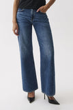 Pistola Denim Larsen Relaxed Flare Style  P00016560RL in Daring; Medium Wash Relaxed Fit High Rise Flare Jeans.  Polished Denim Jeans