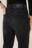 Pistola Denim Lexi Lexi Sparkle Barrel Jean Style P00016200GA in Silver Screen; black crystal Sparkle jeans; Holiday Style Jeans, Crystal Embellished Barrel Jeans
