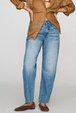 Pistola Denim Lexi Mid Rise Bowed Straight Style P00016200RL SttrSd in Star Studded; Women's medium wash mid-rise rose gold studded bow leg jeans