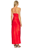 Pistola Kristi Halter Slip Dress Style P00071548VS in Poppy;Red Slip Dress;Red Midi Dress;Gala Dress; 