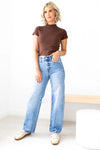 Pistola Lexi Mid Rise Bow Straight style P00016200RL CFTIV in Confetti Vintage;Embroidered Barrel Jeans;Fall Barrel Jeans; 
