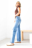 Pistola Lexi Mid Rise Bow Straight style P00016200RL CFTIV in Confetti Vintage;Embroidered Barrel Jeans;Fall Barrel Jeans; 