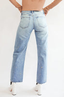 Pistola Lexi Mid Rise Bow Straight style P00016200RL CFTIV in Confetti Vintage;Embroidered Barrel Jeans;Fall Barrel Jeans; 