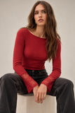 Promesa Lace Trim Ribbed top Style UTC1408 in red; 
