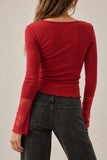 Promesa Lace Trim Ribbed top Style UTC1408 in red; 