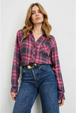 RAils Clothing Hunter Shirt Style 100-550-7560 in Dusty Mauve Evergreen; Plaid Button DownRails Plaid Shirt
