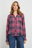 RAils Clothing Hunter Shirt Style 100-550-7560 in Dusty Mauve Evergreen; Plaid Button DownRails Plaid Shirt