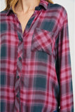 RAils Clothing Hunter Shirt Style 100-550-7560 in Dusty Mauve Evergreen; Plaid Button DownRails Plaid Shirt