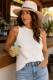Rails Bondi Tank style 849C-337E-002 in white. Women's 100% Cotton lightweight sleeveless rolled mock neck summer top.  Bfree American Summer