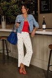 Rails Capistrano Jacket Style 714A-488A-8544 in Dainty Rose. all cotton Light wash embroidered denim jacket.  Bfree American Summer