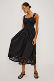 Rails Clothing Anadia Dress Style 670-117G8562 In Black Embroidery; Black Spring Summer Midi Dress,