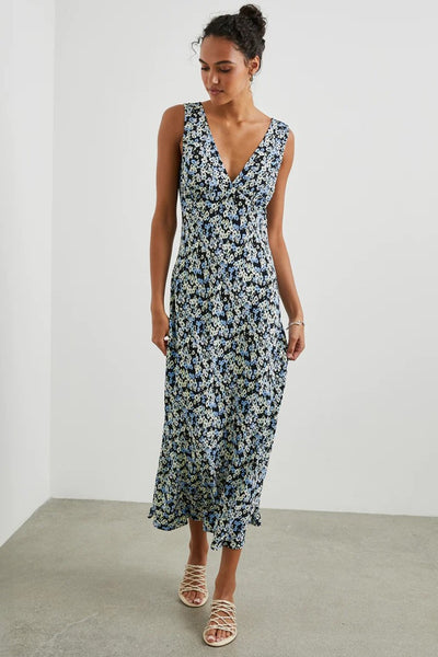 Rails Clothing Audrina Dress Style 927-162-7004 in Midnight Meadow Floral;Floral Midi dress;Guest Of Dress;Spring Summer Dress; 