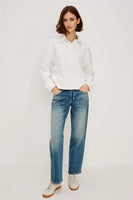 Rails Clothing Barlow Sweatshirt Style 535B-365D-003 in Ivory; All Cotton Polo Style Sweatshirt; Casual Fall Top