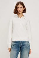 Rails Clothing Barlow Sweatshirt Style 535B-365D-003 in Ivory; All Cotton Polo Style Sweatshirt; Casual Fall Top