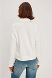 Rails Clothing Barlow Sweatshirt Style 535B-365D-003 in Ivory; All Cotton Polo Style Sweatshirt; Casual Fall Top