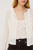 Rails Clothing CYRAH Top Style 692A-368D-003 in Ivory; Sheer Lace Layer Cardi Top
