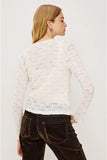 Rails Clothing CYRAH Top Style 692A-368D-003 in Ivory; Sheer Lace Layer Cardi Top