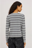 Rails Clothing Davie cotton cashmere long sleeve tee Style 883C-386E-4114 in Heather Sky; Cashmere Blend top to wear with jeans